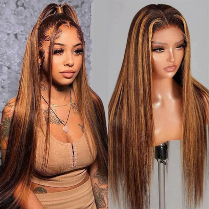 Straight Lace Front Wig Human Hair 13x4 180%-250% Density Pre-Plucked