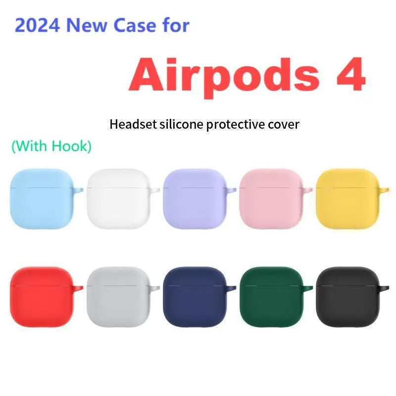 AirPods 4 Silicone Case with Carabiner Clip – Protective Cover