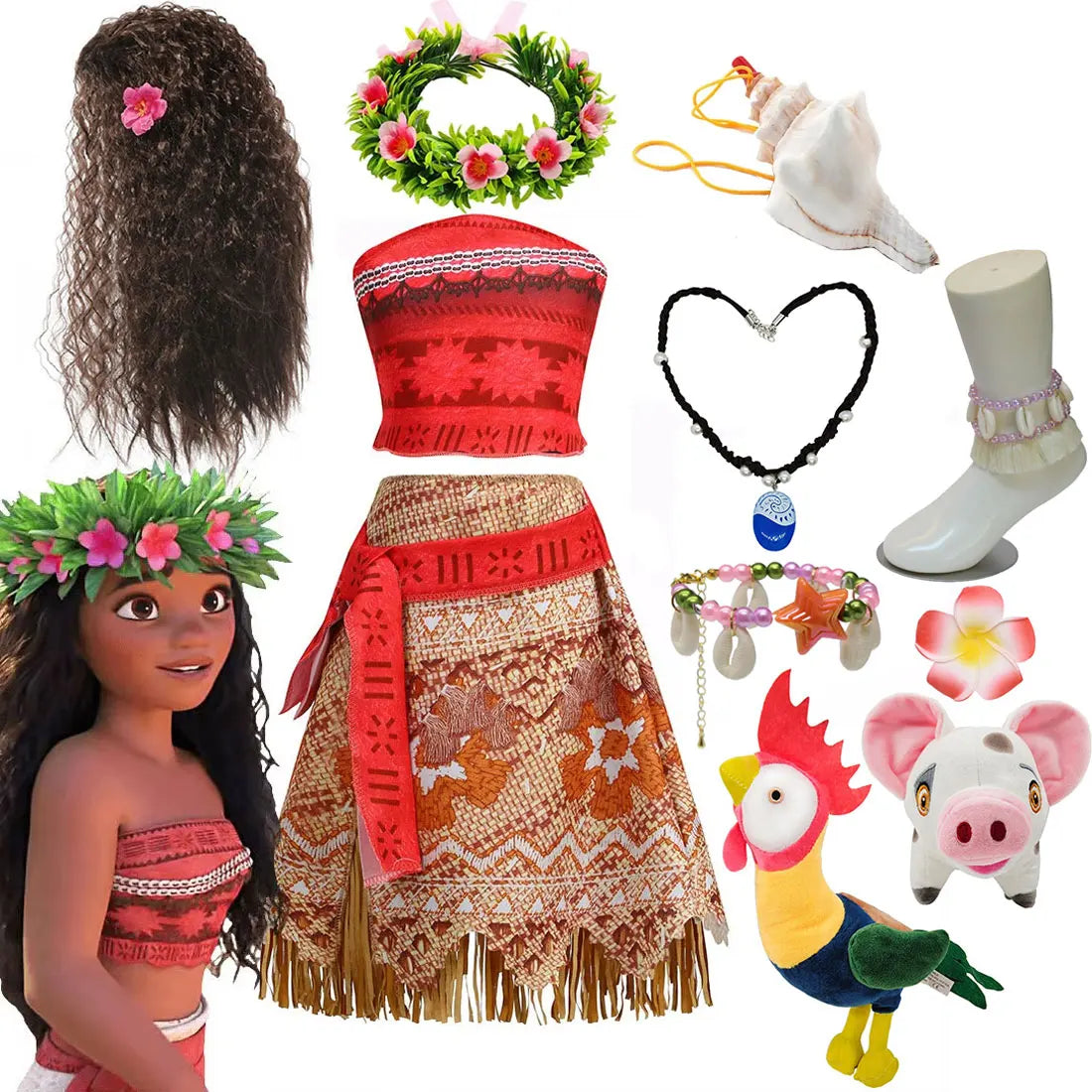 Moana Princess Costume Dress for Girls