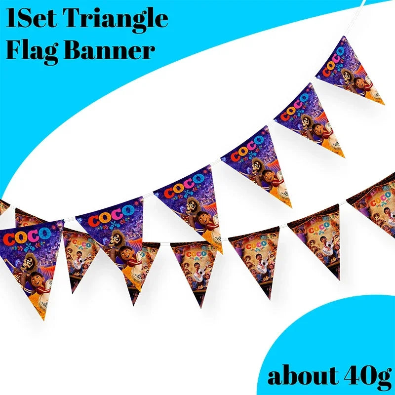 Coco Theme Birthday Party Supplies Tableware & Decorations Set