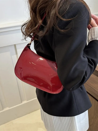 Women's PU Leather Shoulder Bag – Mini Underarm Handbag