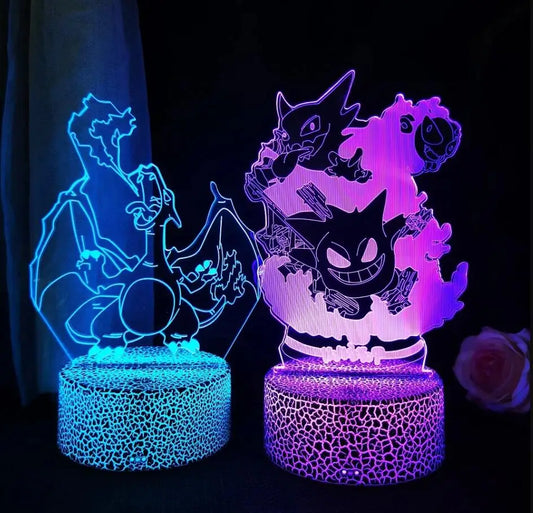 Pokémon Gengar Haunter Gastly 3D LED Night Light USB Color Changing Lamp