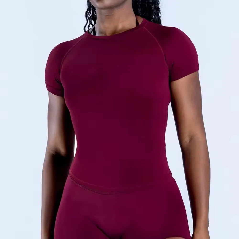 Women's Yoga Crop Top – Seamless Activewear Shirt