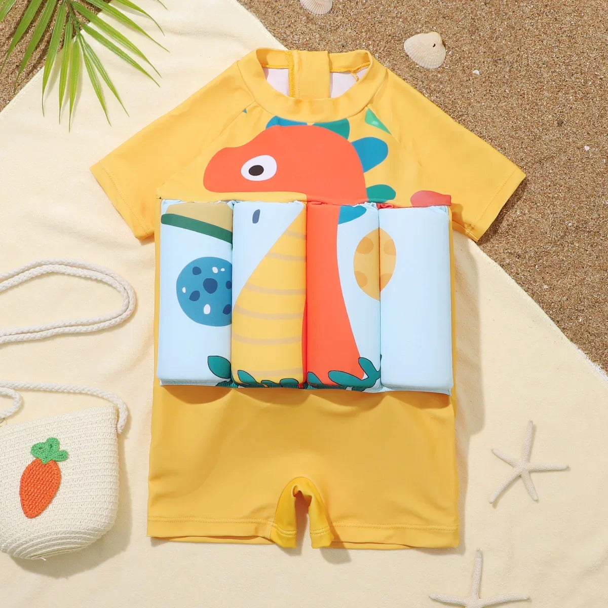 Kids Cartoon Buoyancy One Piece Swimsuit