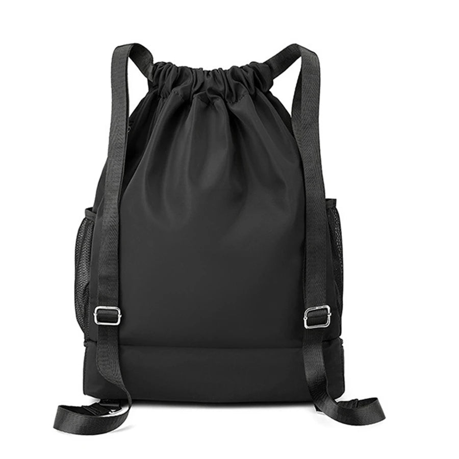 Sports Gym Drawstring Backpack with Shoe Compartment for Men & Women