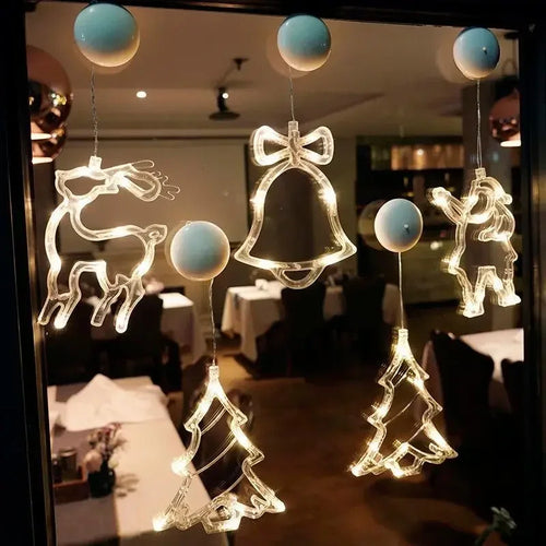 Christmas LED Window Hanging Light Ornaments Battery Operated