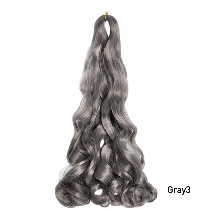 French Curl Braiding Hair 24 Inch – Pre-Stretched Synthetic Spiral Braids for Women