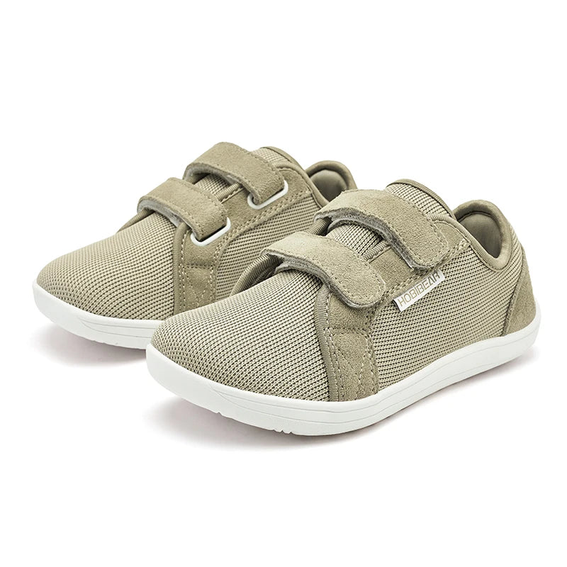 Kids Barefoot Sneakers Wide Toe Mesh Shoes with Hook & Loop Strap