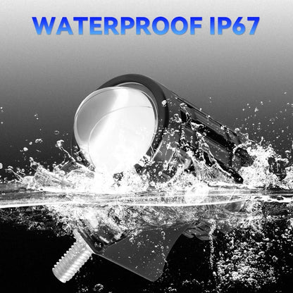 Motorcycle LED Projector Headlight Dual Color Fog Driving Lamp