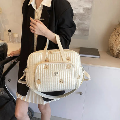 Large Embroidered Diaper Bag Mommy Shoulder Crossbody Handbag