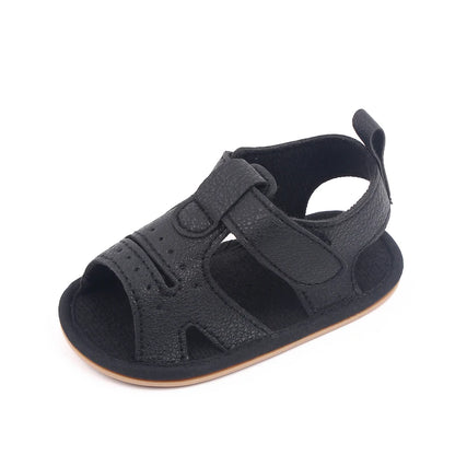 Baby Sandals Anti-Slip Soft PU Leather Toddler Shoes for Boys & Girls 0-18 Months