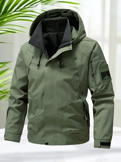 Men's Waterproof Hooded Windbreaker Jacket Hiking Outdoor