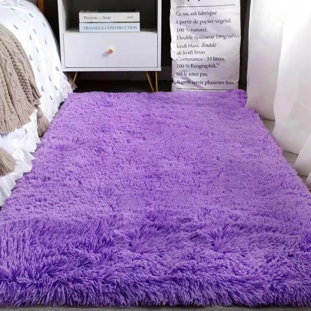 Tie-Dye Fluffy Plush Area Rug – Soft Shaggy Carpet for Living Room & Kids