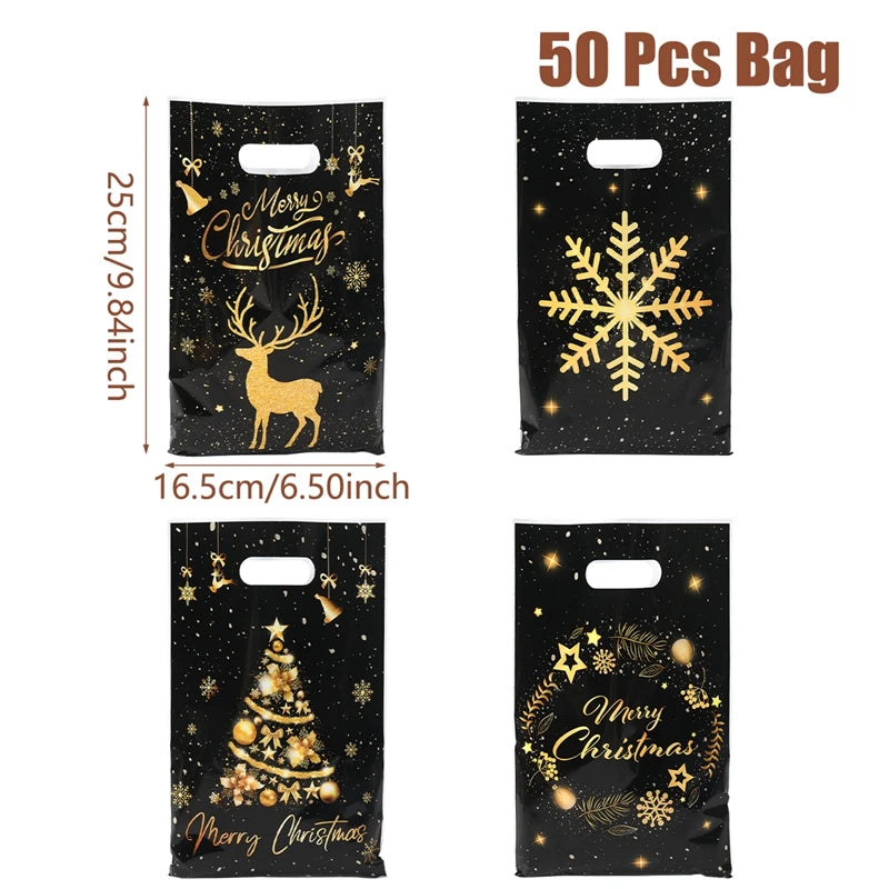 Christmas Gift Bags with Handles – Santa, Snowman & Holiday Designs
