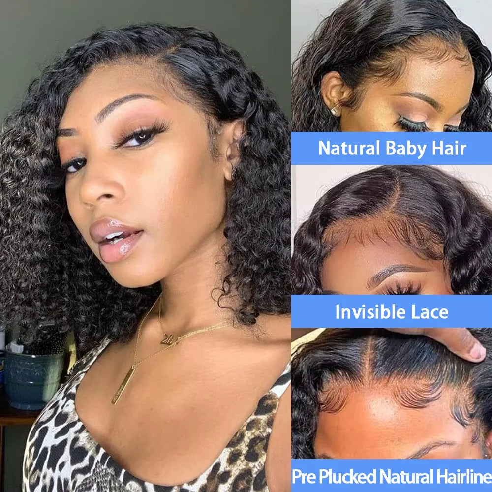 Deep Wave Curly Bob 13x4 HD Lace Front Human Hair Wig