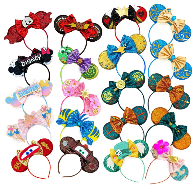 Mouse Ears Headband with Sequins & Bow – Kids & Adults