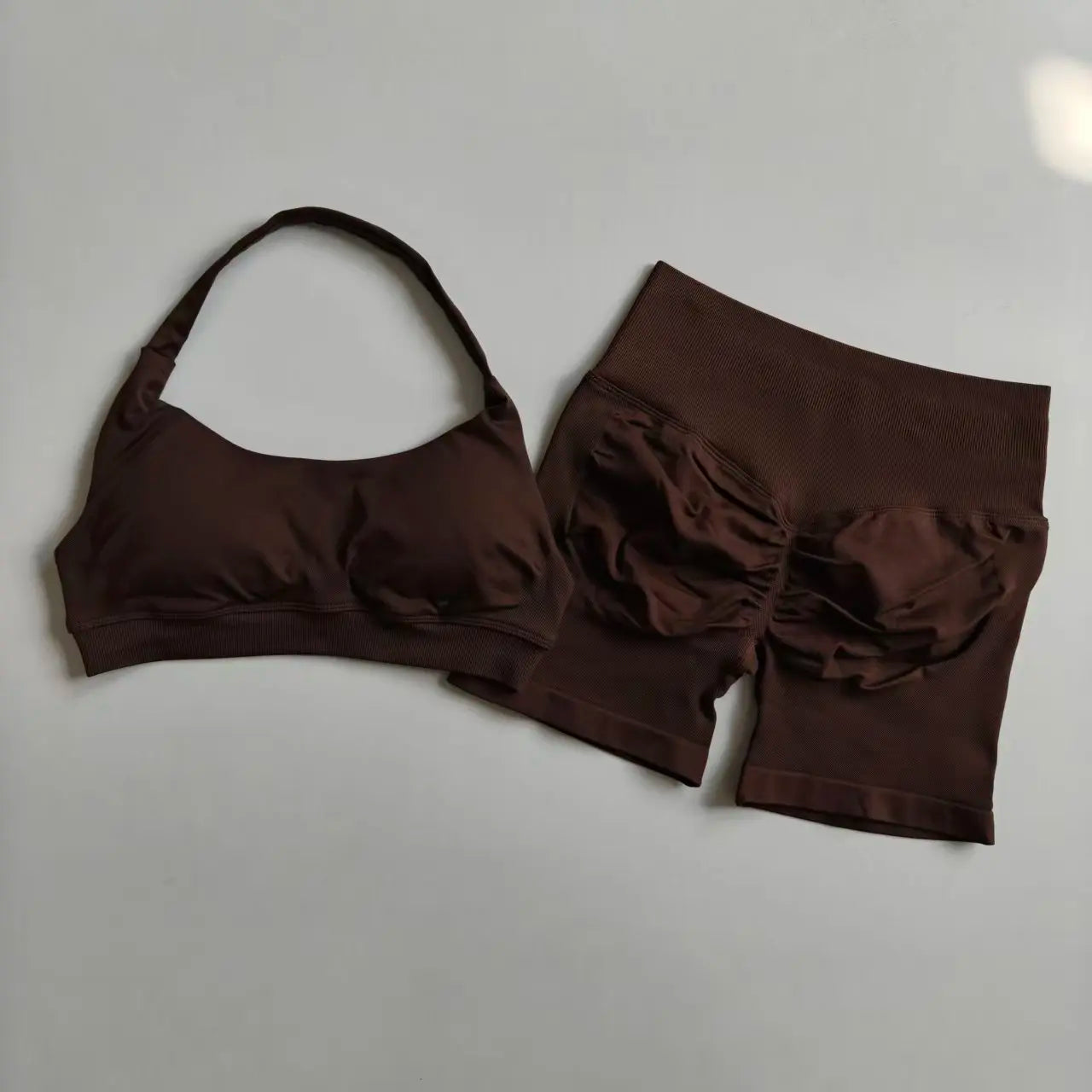 Halter Neck Sports Bra & Shorts Set – Women's Yoga & Pilates Activewear