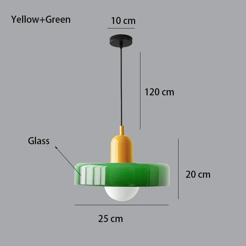 Nordic Glass Bauhaus Pendant Light – Retro Chandelier for Dining Room, Bedroom & Cafe