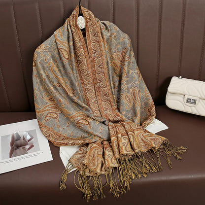 Paisley Print Cashmere Pashmina Shawl for Women – Warm Winter Wrap