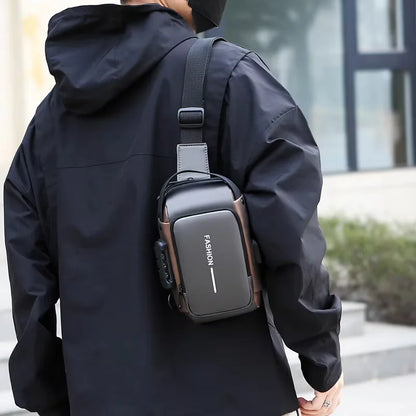 Men's Anti-Theft Sling Bag with USB Charging Port