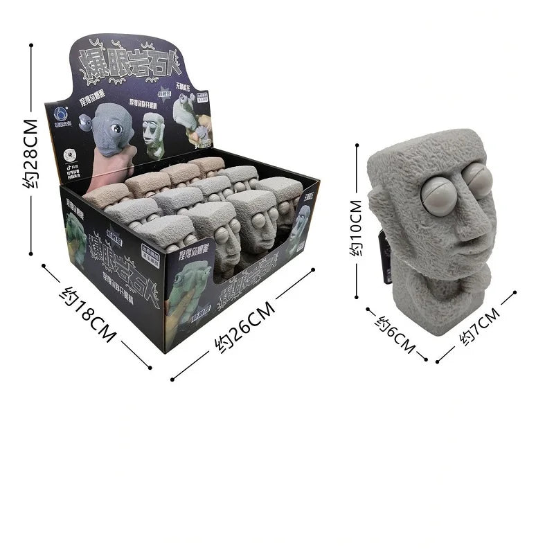 Moai Stress Relief Squeeze Toy – Pop-Eye Easter Island Statue Fidget