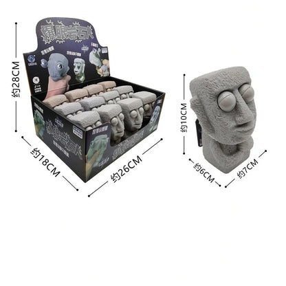 Moai Stress Relief Squeeze Toy – Pop-Eye Easter Island Statue Fidget