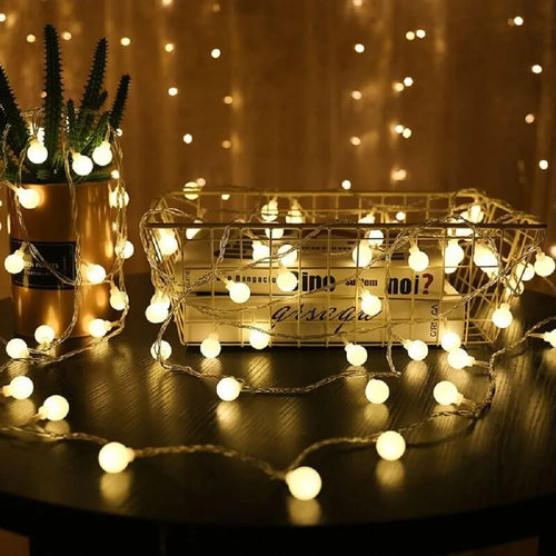 LED Fairy String Lights – Globe Ball Lights for Christmas, Wedding & Garden Decor