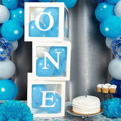 Letter Balloon Box – Transparent Party Decoration for Birthday & Baby Shower