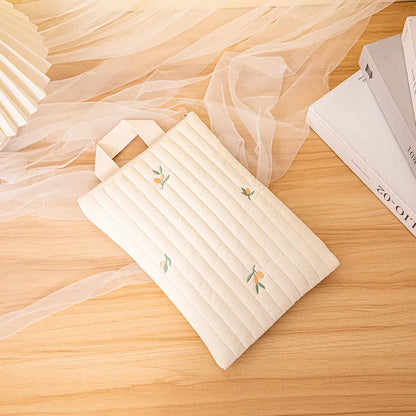 Embroidery Diaper Caddy Pouch – Quilted Cotton Nappy Purse