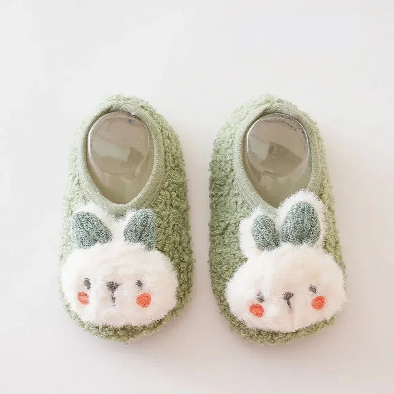 Baby Non-Slip Floor Socks Cartoon Rabbit Plush Toddler Slippers