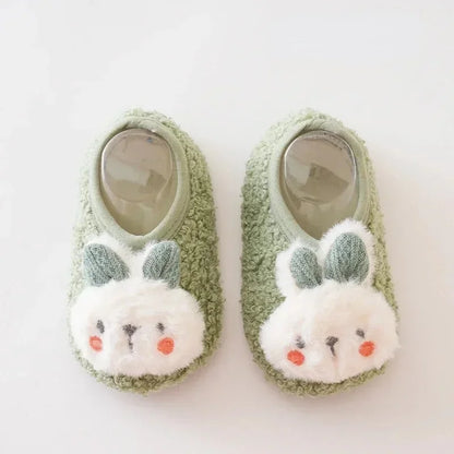 Baby Non-Slip Floor Socks Cartoon Rabbit Plush Toddler Slippers