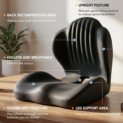 Memory Foam Seat & Back Support Cushion Set for Office Chair & Car
