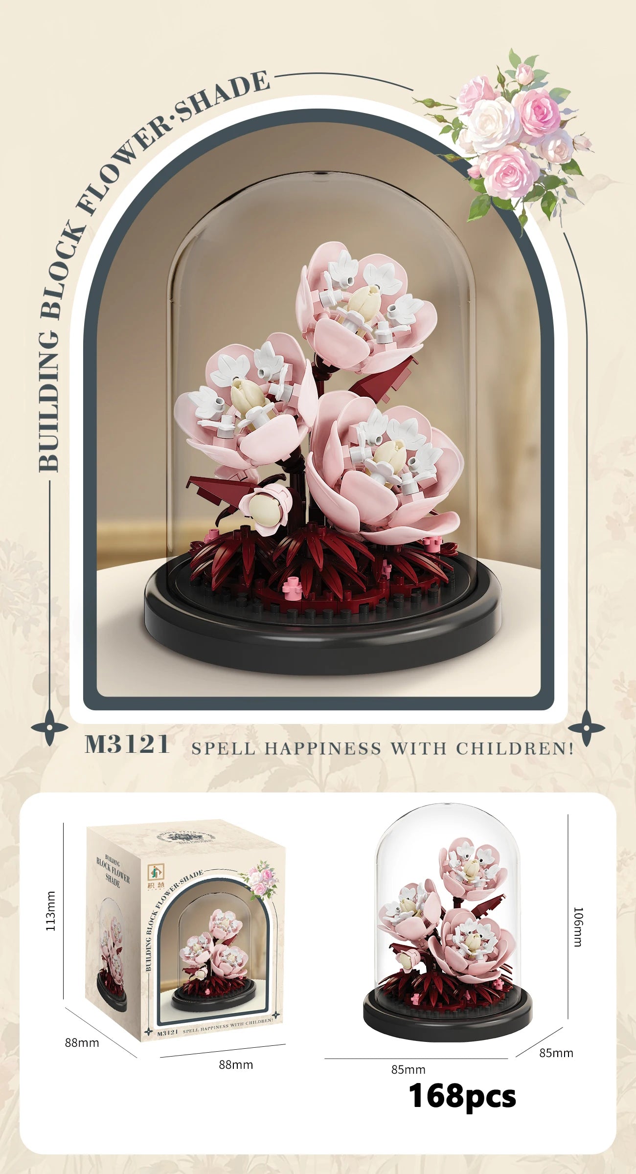 Flower Bouquet Micro Building Blocks – Bonsai Home Decor Puzzle