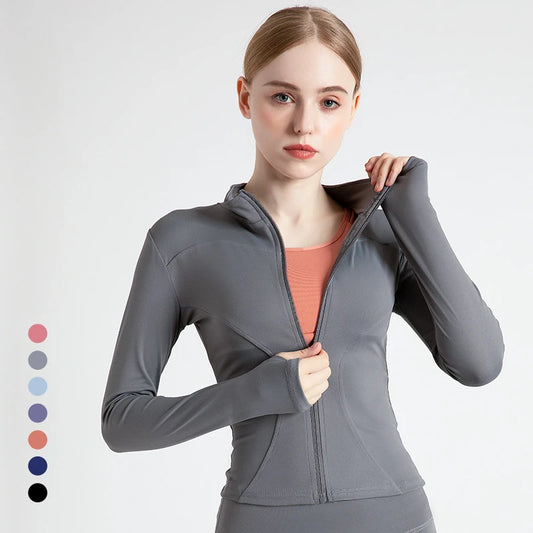 Women's Slim-Fit Zip-Up Yoga Jacket