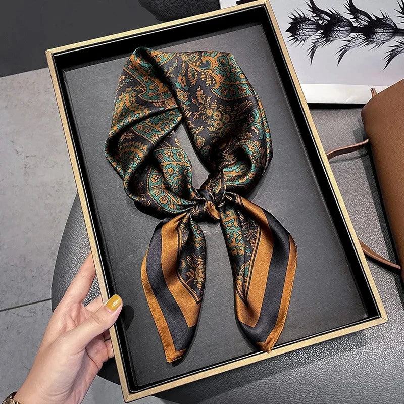 Silk Square Scarf for Women – 70cm Satin Neck Tie, Hair Bandana & Shawl Wrap