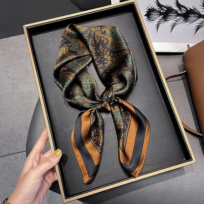 Silk Square Scarf for Women – 70cm Satin Neck Tie, Hair Bandana & Shawl Wrap