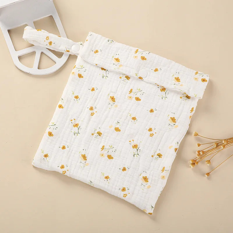 Organic Cotton Diaper Pouch – Double Layer Muslin Wet Bag