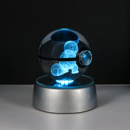 Pokémon Pikachu and Charizard 3D Crystal Poké Ball with LED Base