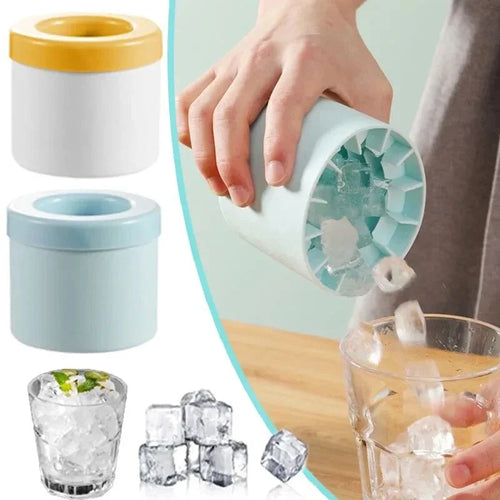 Silicone Ice Cube Mold Round Cylinder with Ice Bucket