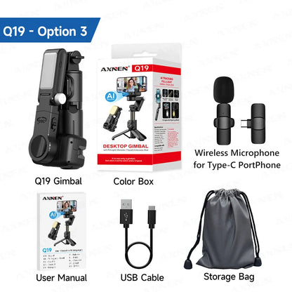 AI Gimbal Q19 Desktop 360° Auto Face Tracking Stabilizer