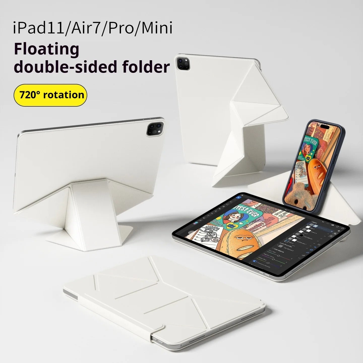 Origami Smart Folio iPad Case with Stand & Pencil Holder – iPad Pro, Air & Mini