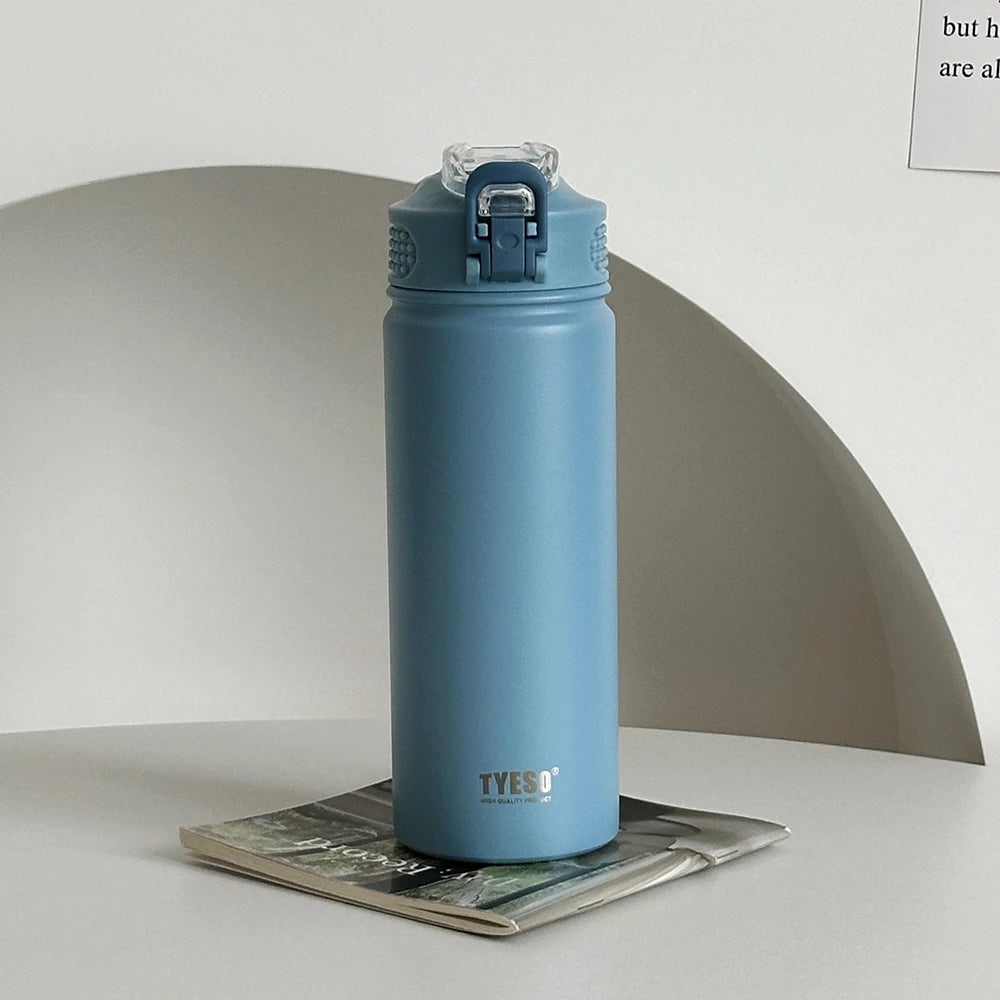Tyeso Insulated Thermos Water Bottle with Straw – Stainless Steel