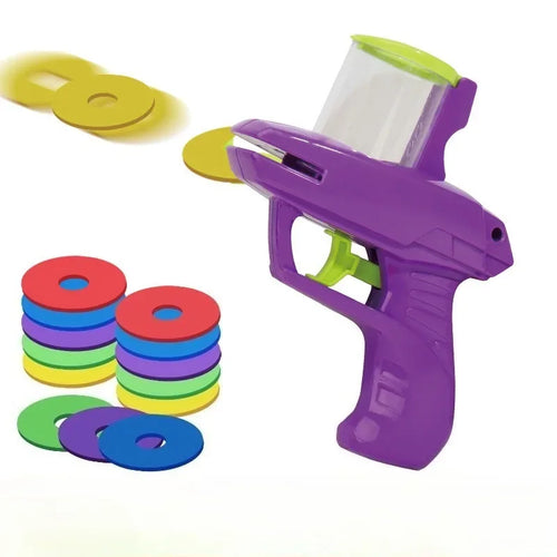 Interactive Foam Disc Launcher Pet Toy with 15 Frisbees