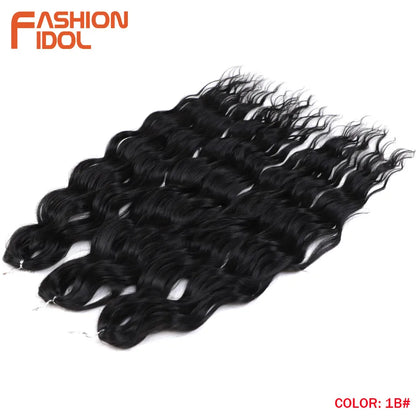 Deep Wave Braiding Hair Extensions 24 Inch – Synthetic Water Wave Crochet Hair