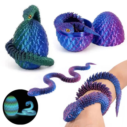 3D Printed Snake Egg Fidget Toy – Articulated Desk Ornament