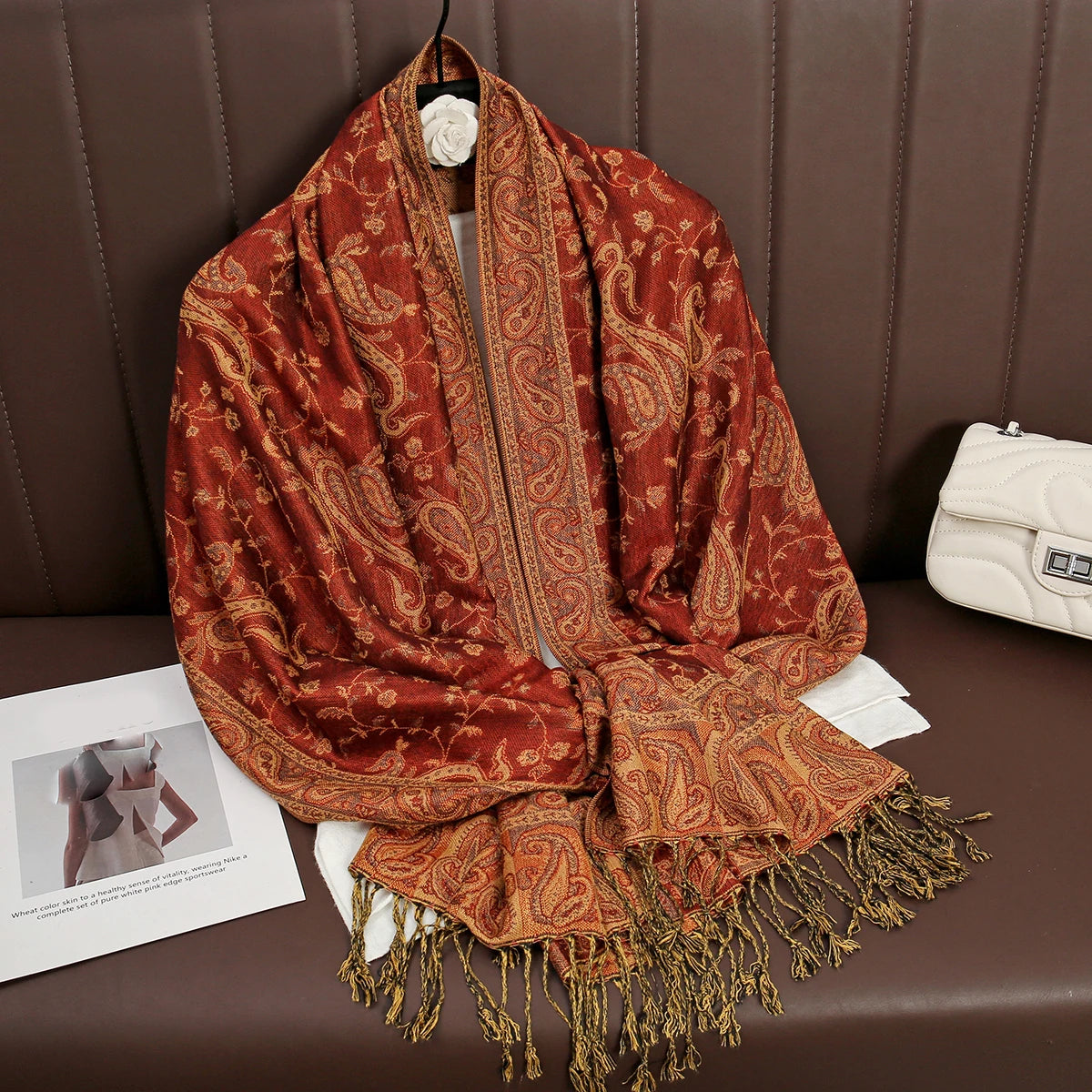 Paisley Print Cashmere Pashmina Shawl for Women – Warm Winter Wrap