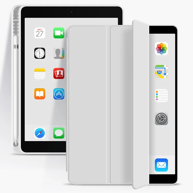 iPad Case with Pencil Holder – Smart Cover for All iPad Models, 8 Colors