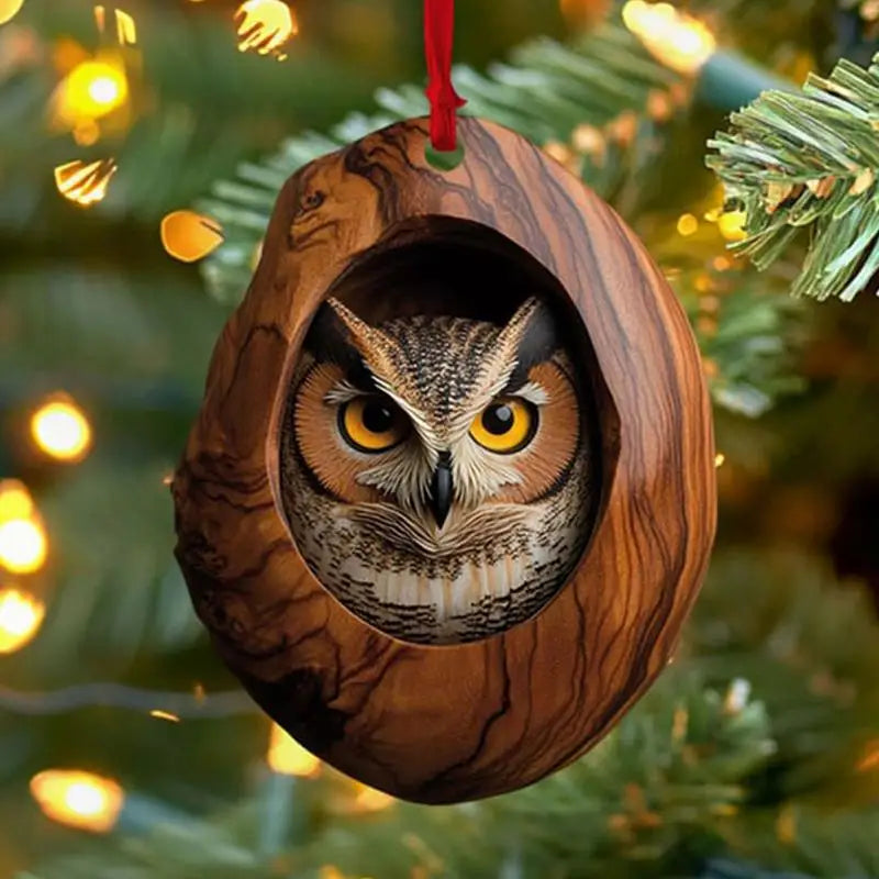 Animal Christmas Tree Ornament – Acrylic 2D Pendant (Owl, Bunny, Squirrel & More)