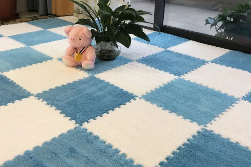 Interlocking Plush Puzzle Play Mat Tiles – Soft Kids Floor Carpet
