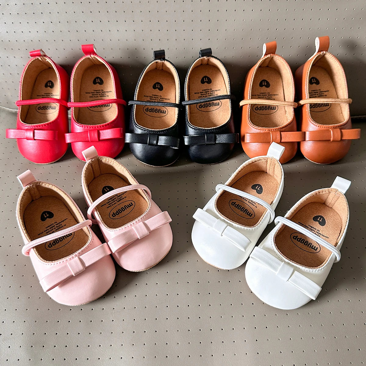 Baby Girls Leather Mary Jane Shoes – Anti-Slip Toddler First Walkers